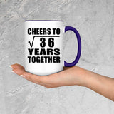 6th Anniversary Cheers To Square Root of 36 Years Together - 15oz Accent Mug Purple
