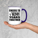 79th Anniversary Cheers To Square Root of 6241 Years Together - 15oz Accent Mug Purple