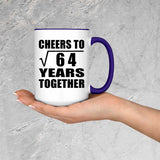 8th Anniversary Cheers To Square Root of 64 Years Together - 15oz Accent Mug Purple