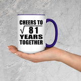 9th Anniversary Cheers To Square Root of 81 Years Together - 15oz Accent Mug Purple