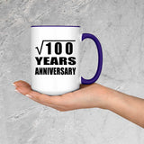 10th Anniversary Square Root of 100 Years Anniversary - 15oz Accent Mug Purple