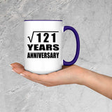 11th Anniversary Square Root of 121 Years Anniversary - 15oz Accent Mug Purple