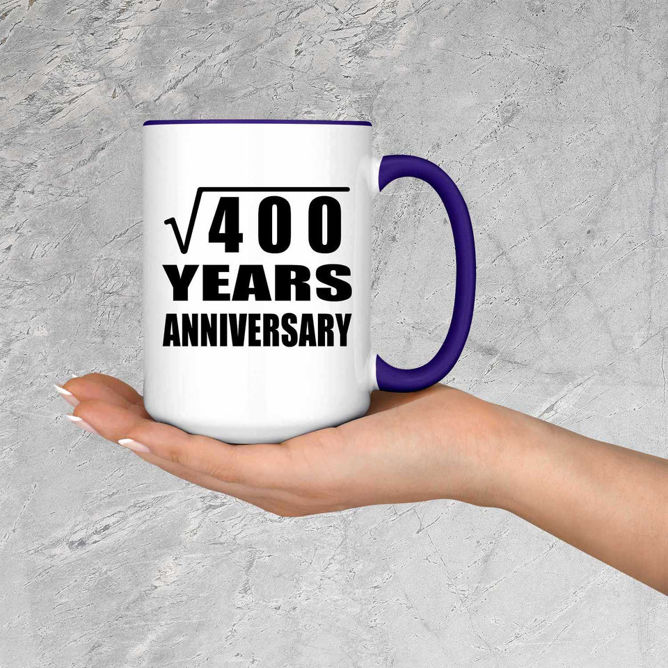 20th Anniversary Square Root of 400 Years Anniversary - 15oz Accent Mug Purple