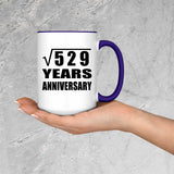 23rd Anniversary Square Root of 529 Years Anniversary - 15oz Accent Mug Purple