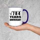 28th Anniversary Square Root of 784 Years Anniversary - 15oz Accent Mug Purple