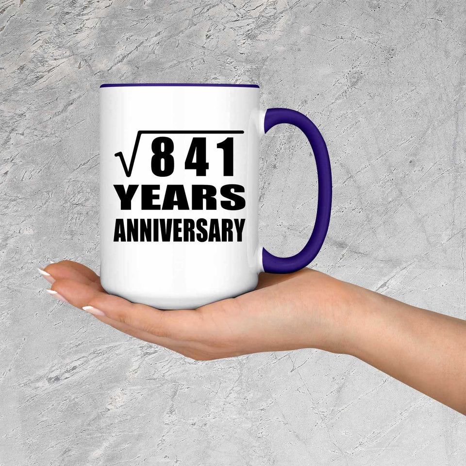 29th Anniversary Square Root of 841 Years Anniversary - 15oz Accent Mug Purple