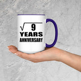 3rd Anniversary Square Root of 9 Years Anniversary - 15oz Accent Mug Purple