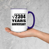 48th Anniversary Square Root of 2304 Years Anniversary - 15oz Accent Mug Purple
