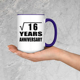 4th Anniversary Square Root of 16 Years Anniversary - 15oz Accent Mug Purple