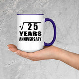 5th Anniversary Square Root of 25 Years Anniversary - 15oz Accent Mug Purple