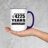 65th Anniversary Square Root of 4225 Years Anniversary - 15oz Accent Mug Purple
