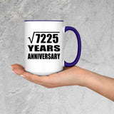 85th Anniversary Square Root of 7225 Years Anniversary - 15oz Accent Mug Purple