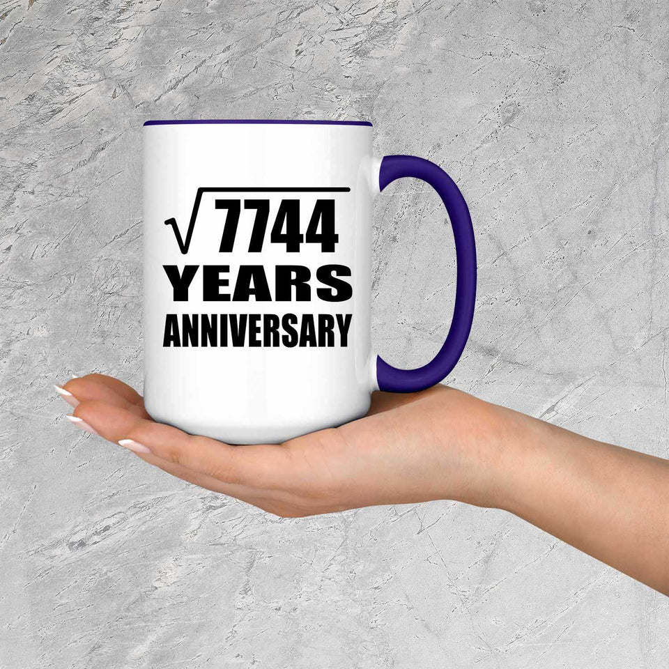 88th Anniversary Square Root of 7744 Years Anniversary - 15oz Accent Mug Purple
