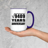 97th Anniversary Square Root of 9409 Years Anniversary - 15oz Accent Mug Purple