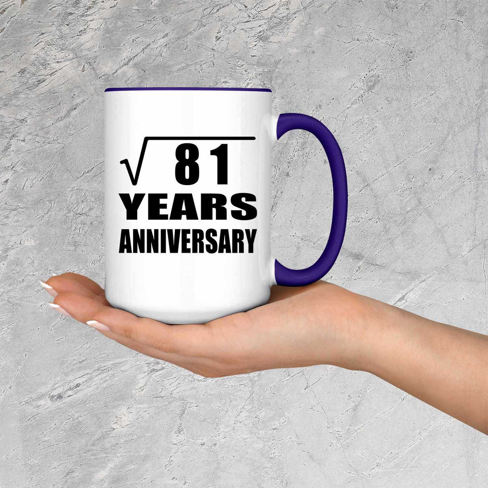 9th Anniversary Square Root of 81 Years Anniversary - 15oz Accent Mug Purple