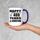Happy 20th Anniversary Square Root of 400 Years & Counting - 15oz Accent Mug Purple