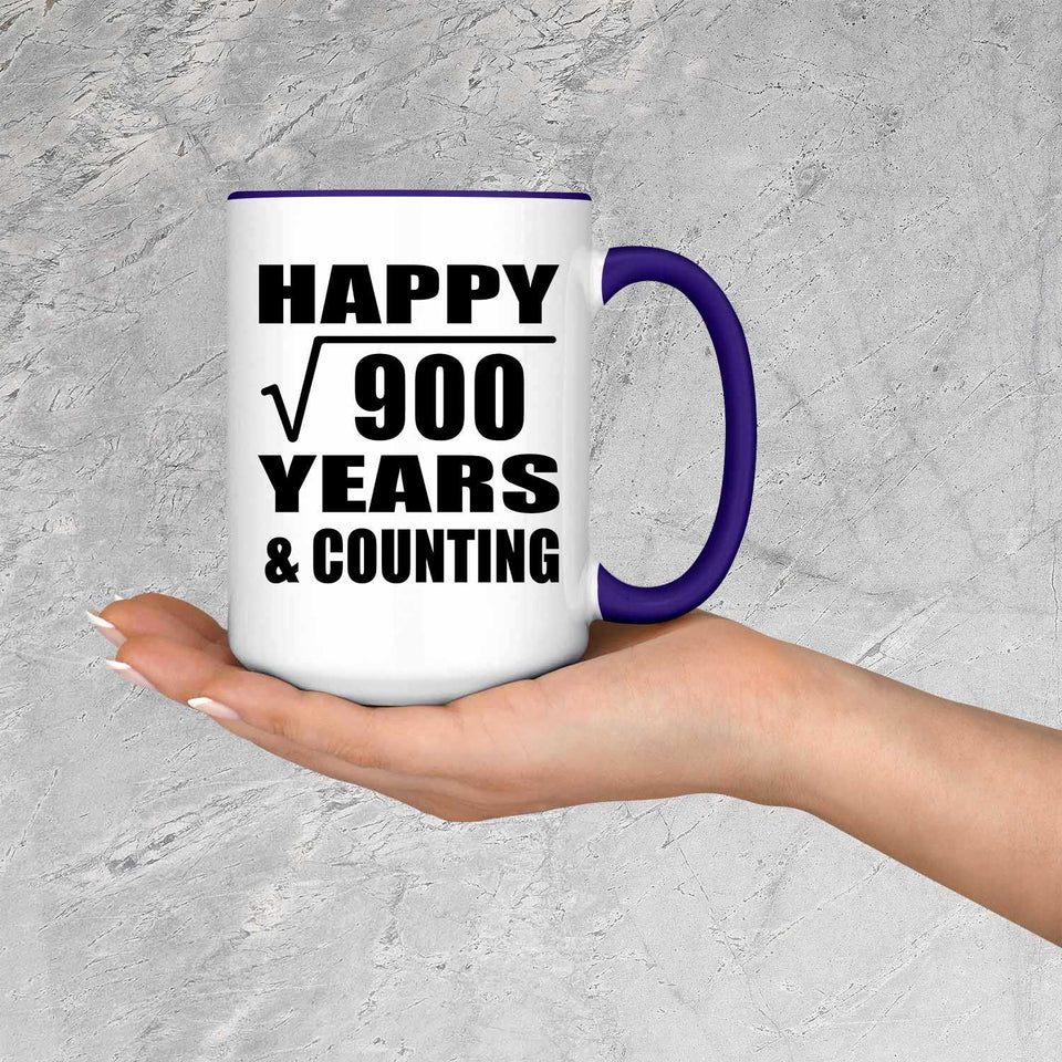 Happy 30th Anniversary Square Root of 900 Years & Counting - 15oz Accent Mug Purple