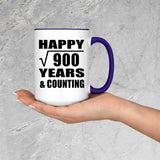 Happy 30th Anniversary Square Root of 900 Years & Counting - 15oz Accent Mug Purple