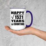 Happy 39th Anniversary Square Root of 1521 Years & Counting - 15oz Accent Mug Purple