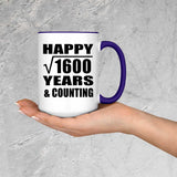 Happy 40th Anniversary Square Root of 1600 Years & Counting - 15oz Accent Mug Purple