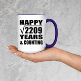 Happy 47th Anniversary Square Root of 2209 Years & Counting - 15oz Accent Mug Purple