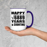 Happy 83rd Anniversary Square Root of 6889 Years & Counting - 15oz Accent Mug Purple