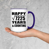 Happy 85th Anniversary Square Root of 7225 Years & Counting - 15oz Accent Mug Purple