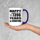 Happy 86th Anniversary Square Root of 7396 Years & Counting - 15oz Accent Mug Purple