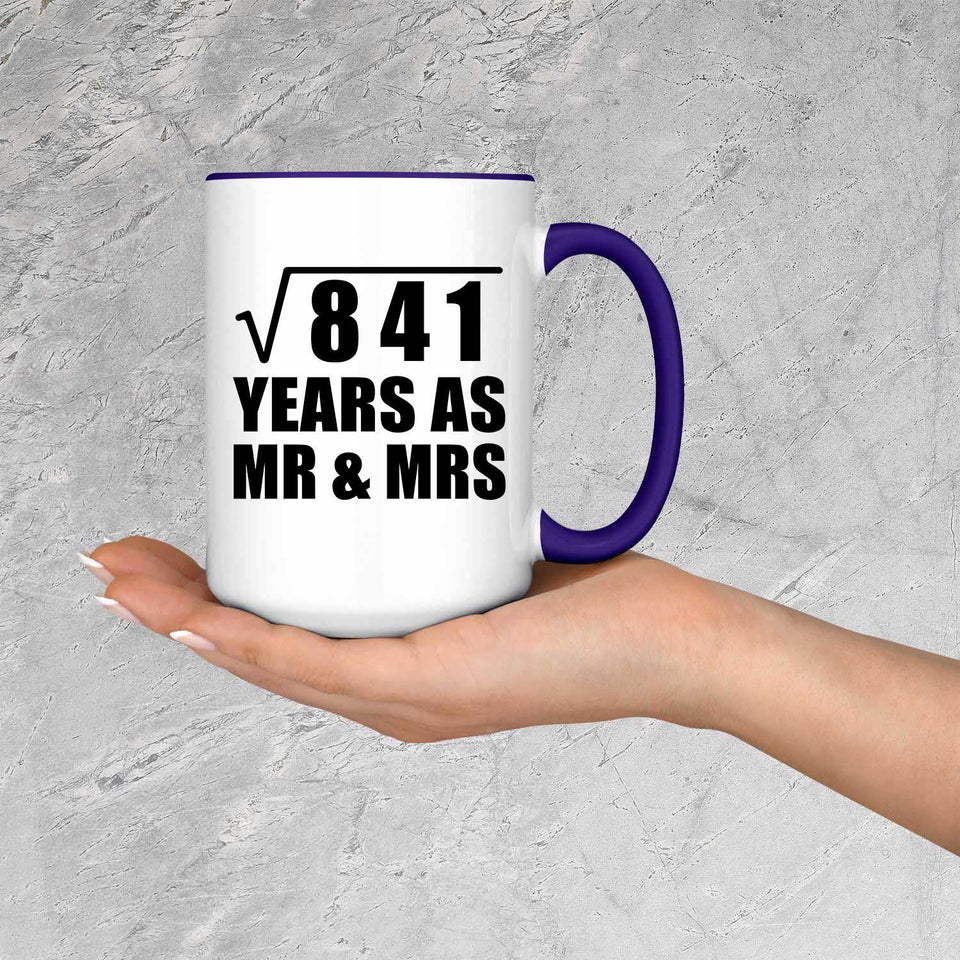 29th Anniversary Square Root of 841 Years As Mr & Mrs - 15oz Accent Mug Purple