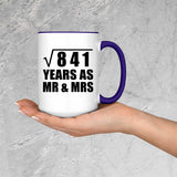 29th Anniversary Square Root of 841 Years As Mr & Mrs - 15oz Accent Mug Purple