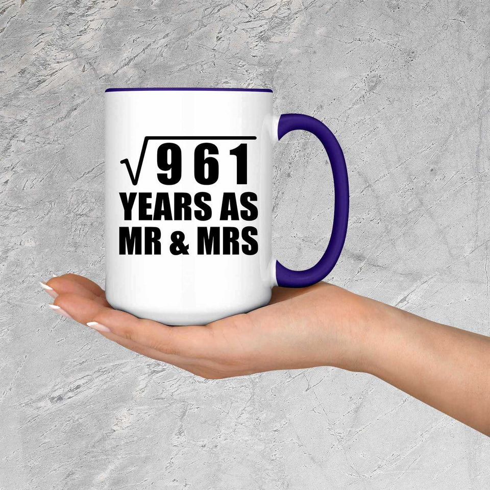 31st Anniversary Square Root of 961 Years As Mr & Mrs - 15oz Accent Mug Purple