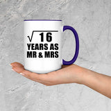 4th Anniversary Square Root of 16 Years As Mr & Mrs - 15oz Accent Mug Purple