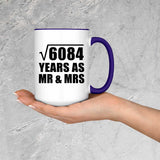 78th Anniversary Square Root of 6084 Years As Mr & Mrs - 15oz Accent Mug Purple