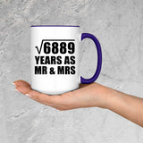 83rd Anniversary Square Root of 6889 Years As Mr & Mrs - 15oz Accent Mug Purple
