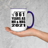 31st Anniversary Square Root of 961 Years As Mr & Mrs 2021 - 15oz Accent Mug Purple