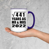 21st Anniversary Square Root of 441 Years As Mr & Mrs 2022 - 15oz Accent Mug Purple