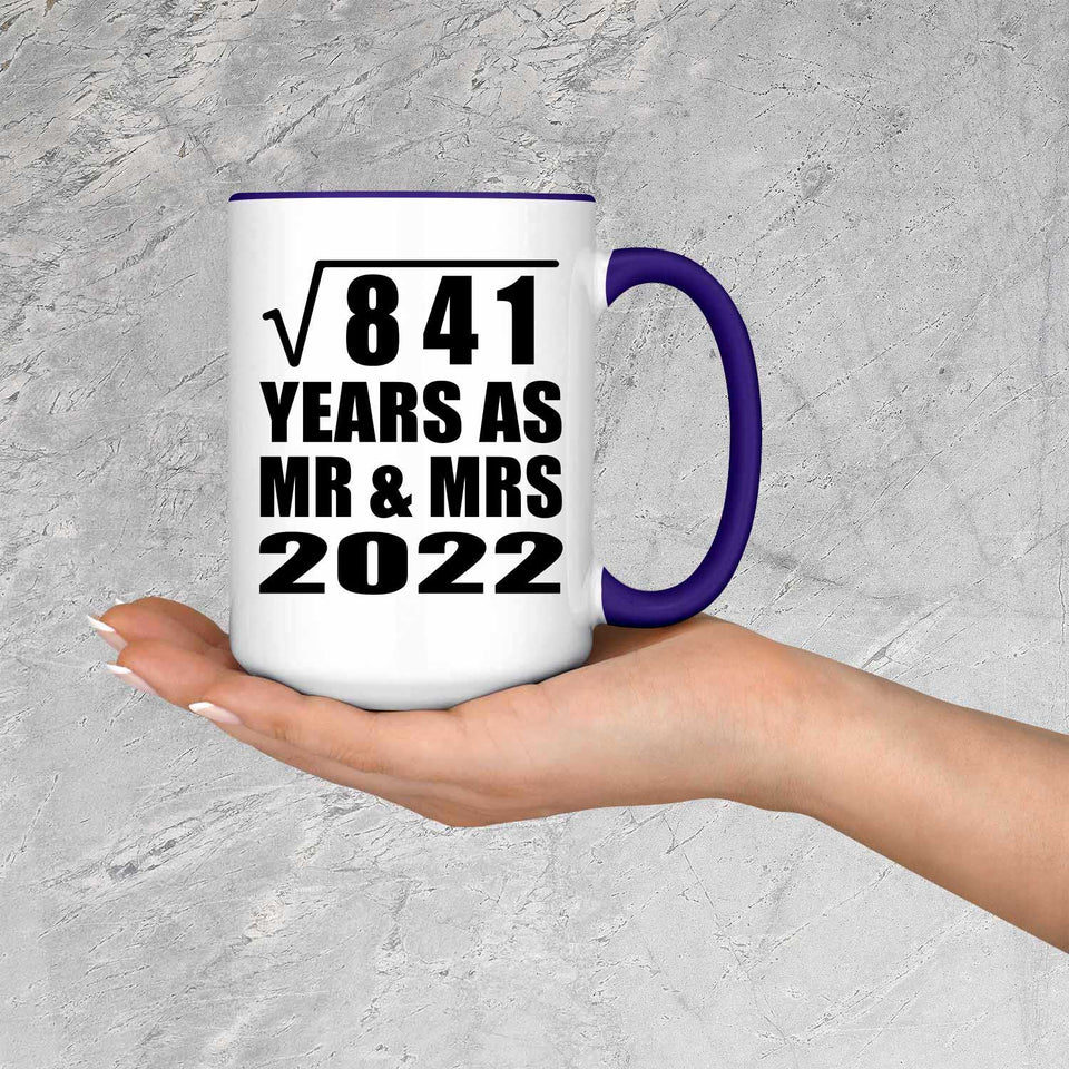 29th Anniversary Square Root of 841 Years As Mr & Mrs 2022 - 15oz Accent Mug Purple