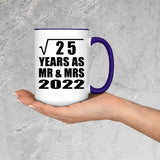 5th Anniversary Square Root of 25 Years As Mr & Mrs 2022 - 15oz Accent Mug Purple