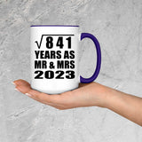 29th Anniversary Square Root of 841 Years As Mr & Mrs 2023 - 15oz Accent Mug Purple