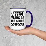 88th Anniversary Square Root of 7744 Years As Mr & Mrs 2023 - 15oz Accent Mug Purple