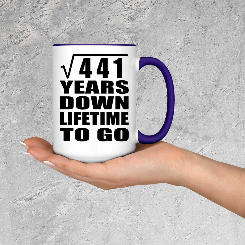 21st Anniversary Square Root of 441 Years Lifetime To Go - 15oz Accent Mug Purple