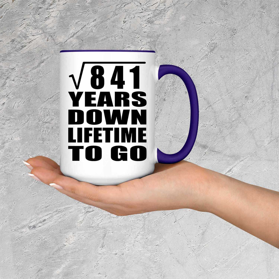 29th Anniversary Square Root of 841 Years Lifetime To Go - 15oz Accent Mug Purple