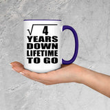 2nd Anniversary Square Root of 4 Years Lifetime To Go - 15oz Accent Mug Purple