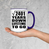 49th Anniversary Square Root of 2401 Years Lifetime To Go - 15oz Accent Mug Purple