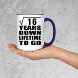 4th Anniversary Square Root of 16 Years Lifetime To Go - 15oz Accent Mug Purple
