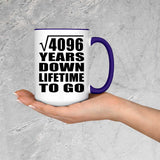 64th Anniversary Square Root of 4096 Years Lifetime To Go - 15oz Accent Mug Purple