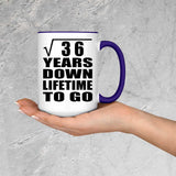 6th Anniversary Square Root of 36 Years Lifetime To Go - 15oz Accent Mug Purple