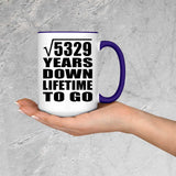73rd Anniversary Square Root of 5329 Years Lifetime To Go - 15oz Accent Mug Purple
