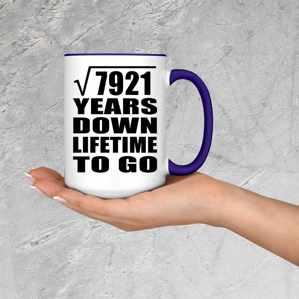 89th Anniversary Square Root of 7921 Years Lifetime To Go - 15oz Accent Mug Purple