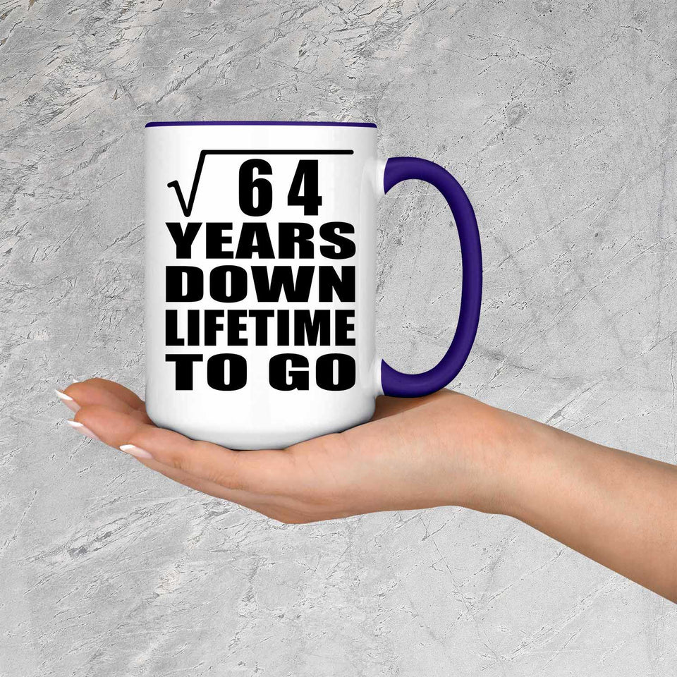 8th Anniversary Square Root of 64 Years Lifetime To Go - 15oz Accent Mug Purple